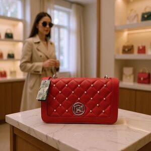 Badgley Mischka Scarlet Quilted Crossbody Bag